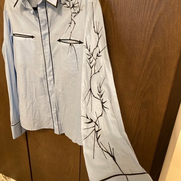 Haider Ackermann Pale Blue Western Shirt - Picture 3 of 5